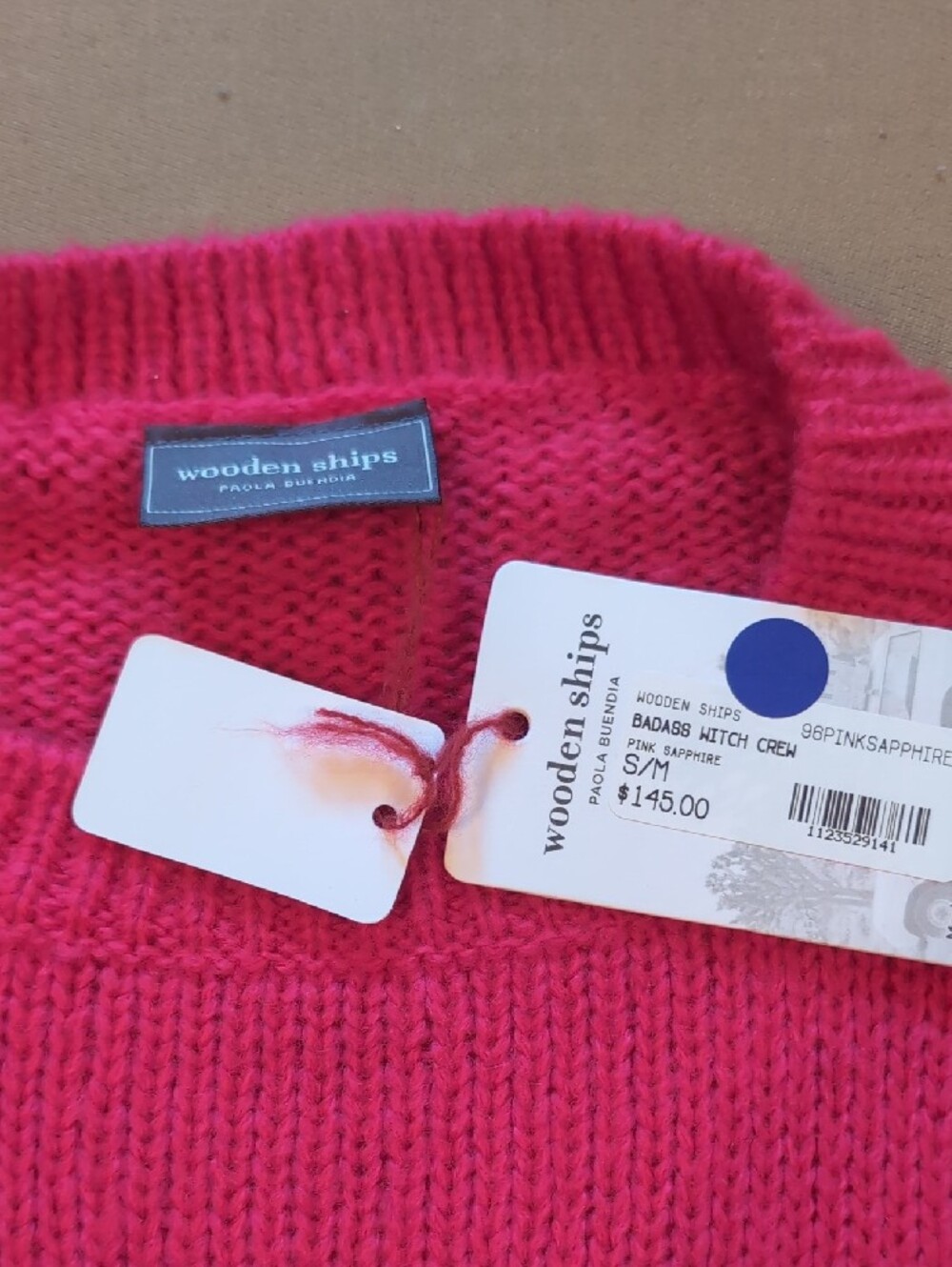 Wooden Ships Hot Pink 'BADASS WITCH' Crewneck Sweater - Picture 3 of 4